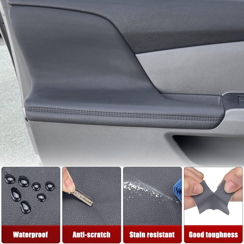 KBH Door Panel Armrest Cover Replacement for Honda Odyssey 2011-2017, Vinyl Leather, Car Door Arm Rest Replace Skin Upholstery, Anti-Scratch, 1 Pair, Dark Gray (Leather Part Only) - Image 4